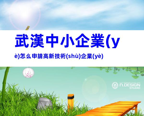 武漢中小企業(yè)怎么申請高新技術(shù)企業(yè)
